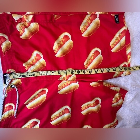 Men’s Swim Trunks Board Shorts NEFF Red Hotdog Print Size Small EUC - Picture 6 of 9
